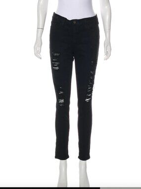 FRAME Mid-Rise Ripped Skinny Leg Jeans Size 29